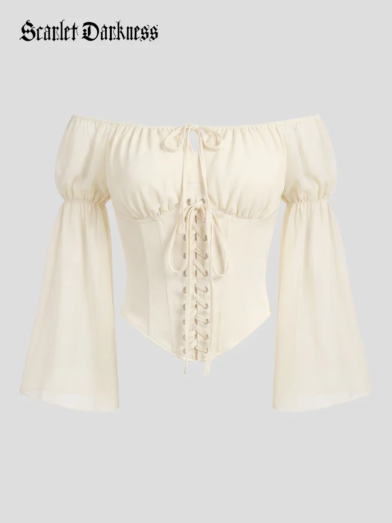 Renaissance Virago-Sleeve Fantasy Off-Shoulder Tops - Image 4