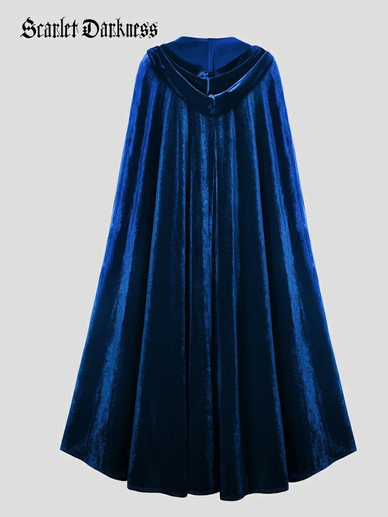 Medieval Warrior Cloak Renaissance Velvet Hooded Cape - Image 16