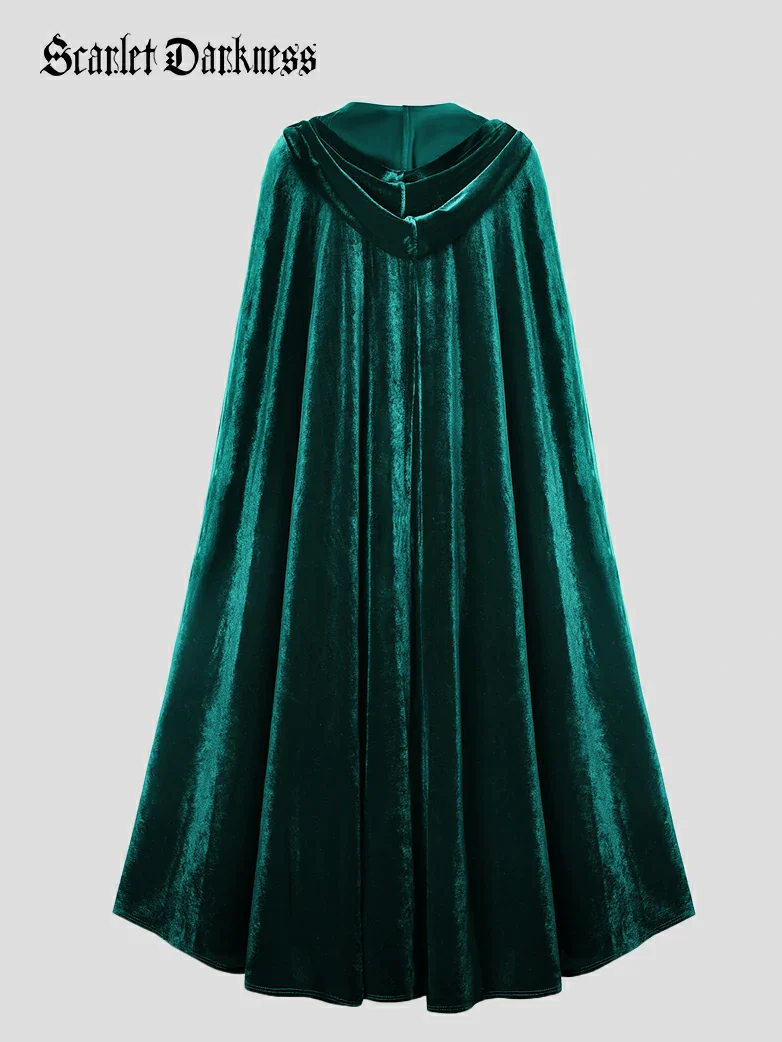 Medieval Warrior Cloak Renaissance Velvet Hooded Cape - Image 23