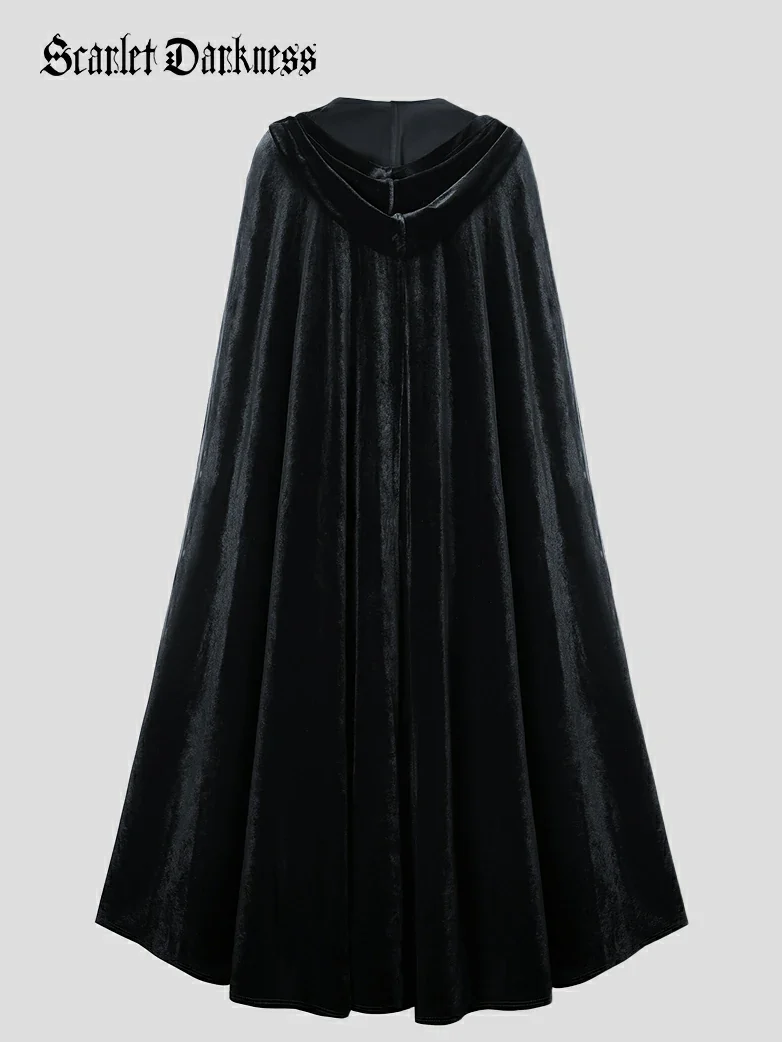 Medieval Warrior Cloak Renaissance Velvet Hooded Cape - Image 32