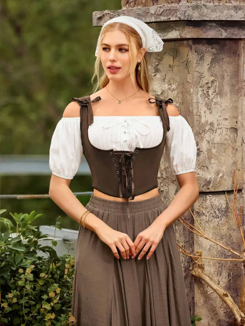 Renaissance Faire Under Bust Corset Top with 11 Bones - Image 12