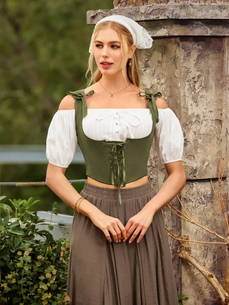 Renaissance Faire Under Bust Corset Top with 11 Bones - Image 26