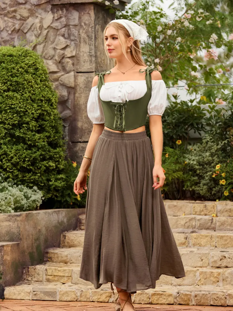 Renaissance Faire Under Bust Corset Top with 11 Bones - Image 28