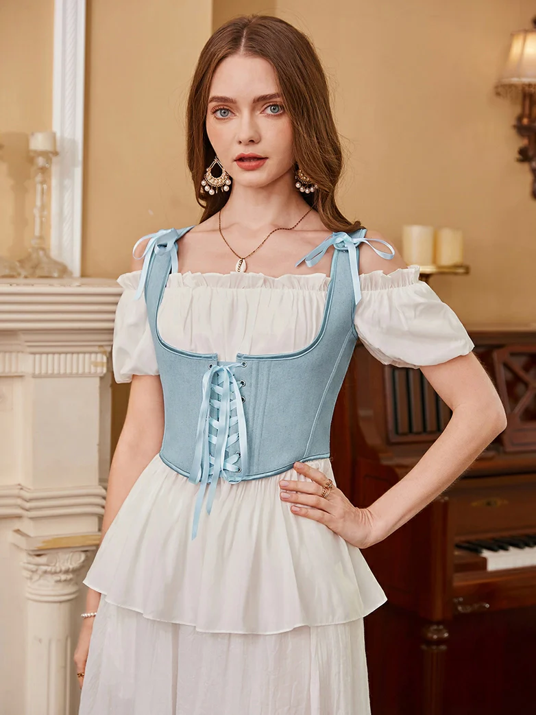 Renaissance Faire Under Bust Corset Top with 11 Bones - Image 32