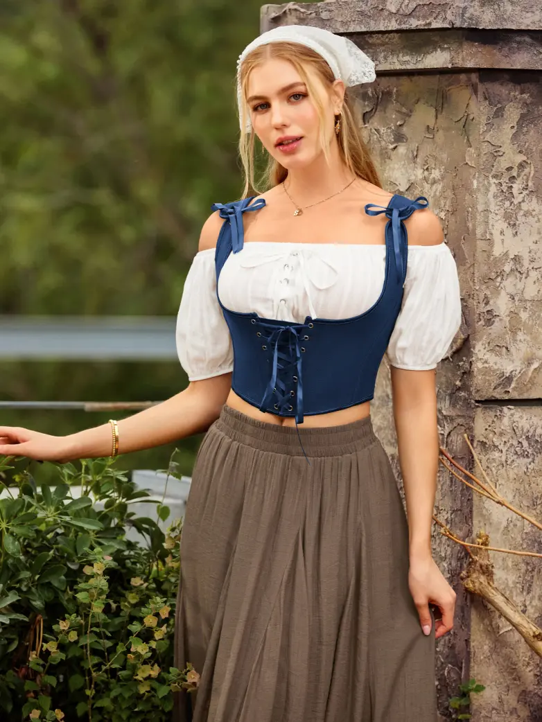 Renaissance Faire Under Bust Corset Top with 11 Bones - Image 4
