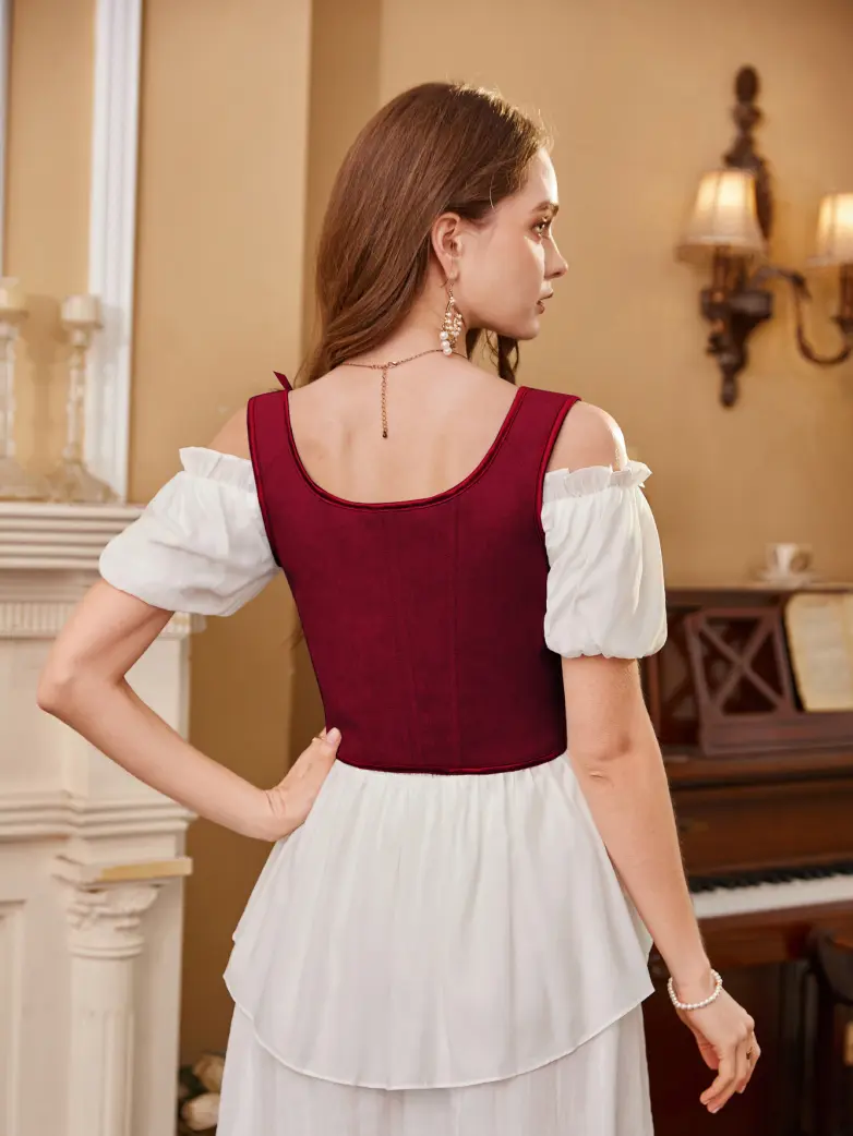 Renaissance Faire Under Bust Corset Top with 11 Bones - Image 46
