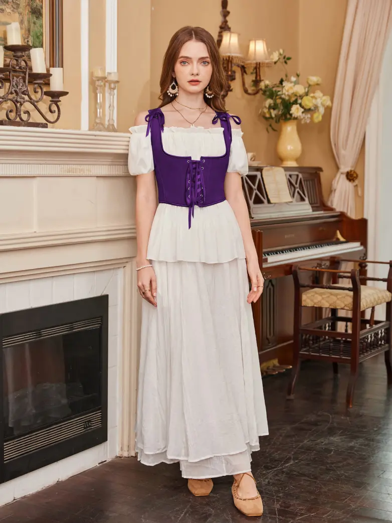 Renaissance Faire Under Bust Corset Top with 11 Bones - Image 51