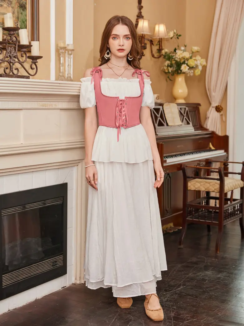 Renaissance Faire Under Bust Corset Top with 11 Bones - Image 55
