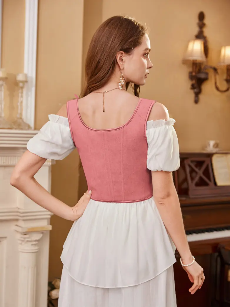 Renaissance Faire Under Bust Corset Top with 11 Bones - Image 56