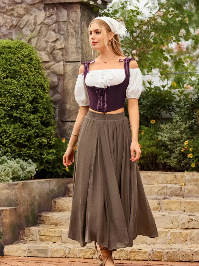 Renaissance Faire Under Bust Corset Top with 11 Bones - Image 8