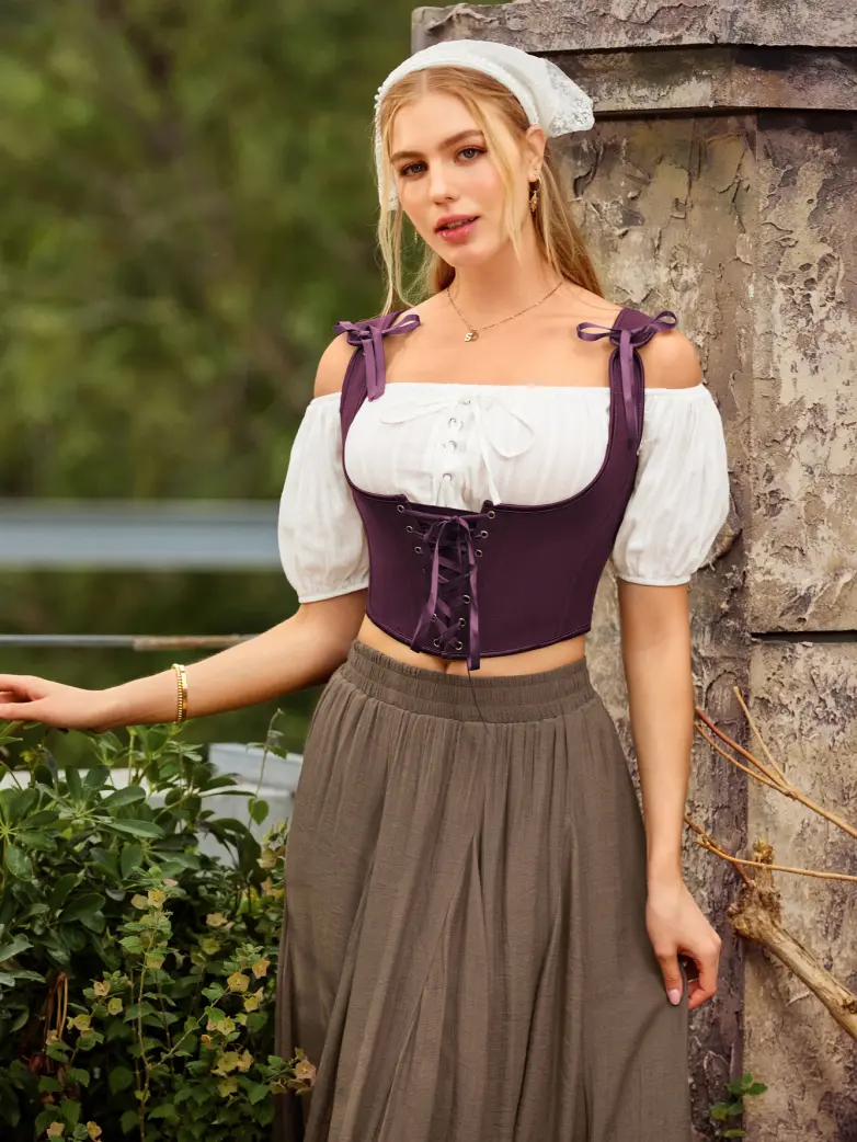 Renaissance Faire Under Bust Corset Top with 11 Bones - Image 9
