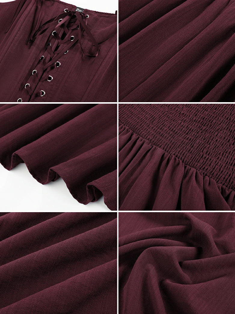 Renaissance Wide Straps Bodice Flared Pockets Dress - Image 31