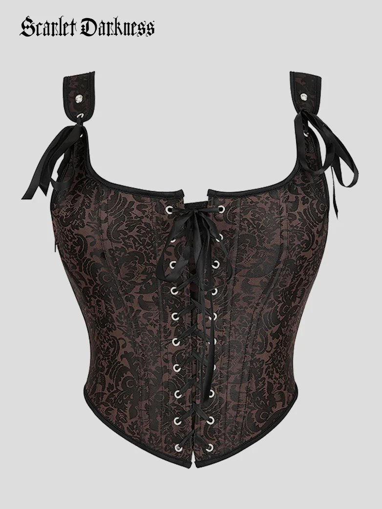 Renaissance Faire Corset Top with Strappy Waist