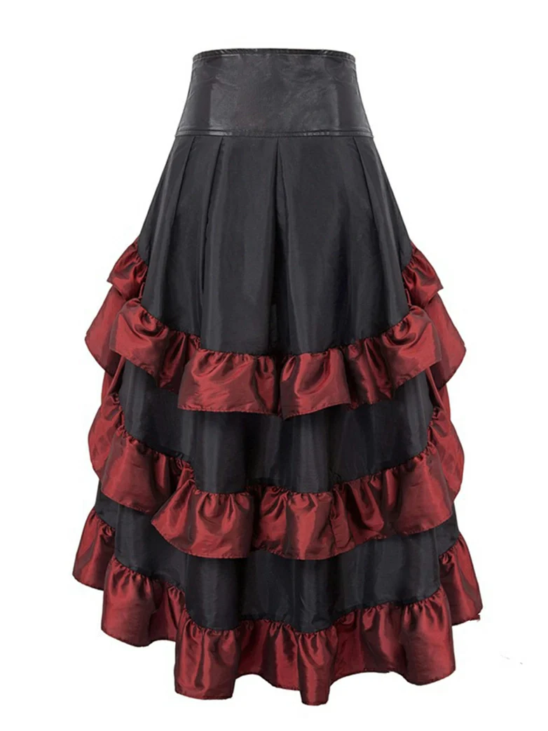Women Steampunk Pirate Overlay High low Skirt - Image 2