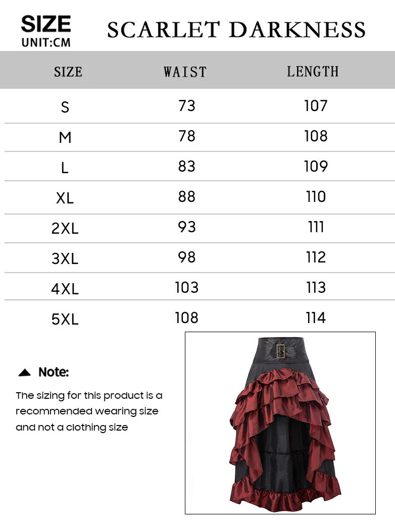 Women Steampunk Pirate Overlay High low Skirt - Image 3