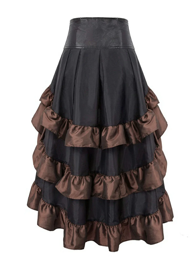 Women Steampunk Pirate Overlay High low Skirt - Image 5