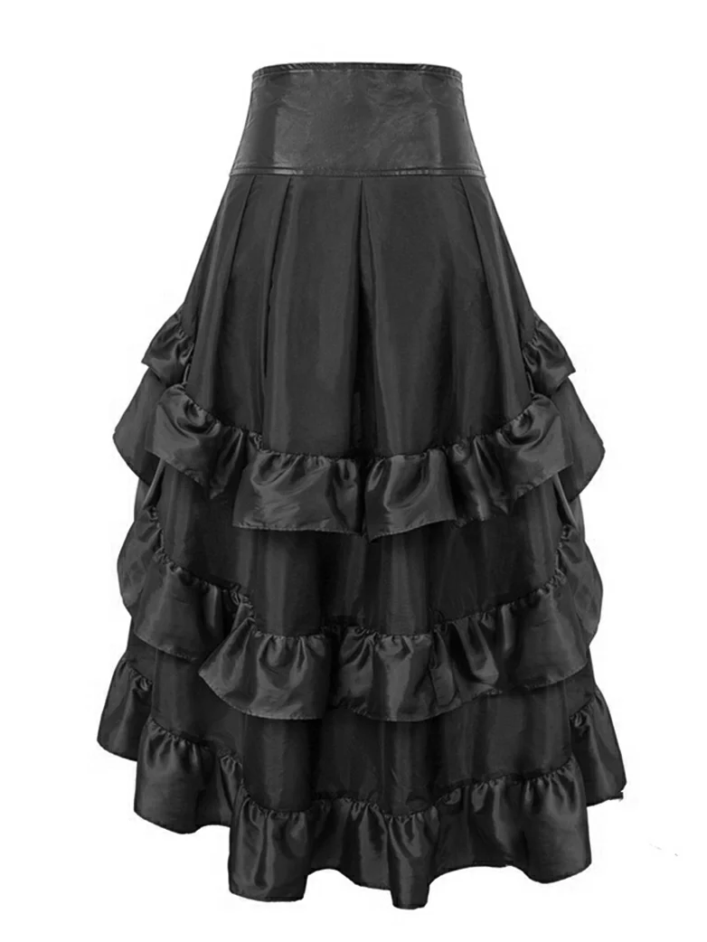 Women Steampunk Pirate Overlay High low Skirt - Image 7