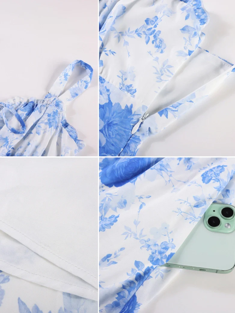 Spring Chiffon High-Low Slit Wedding Guest Dress - Image 19