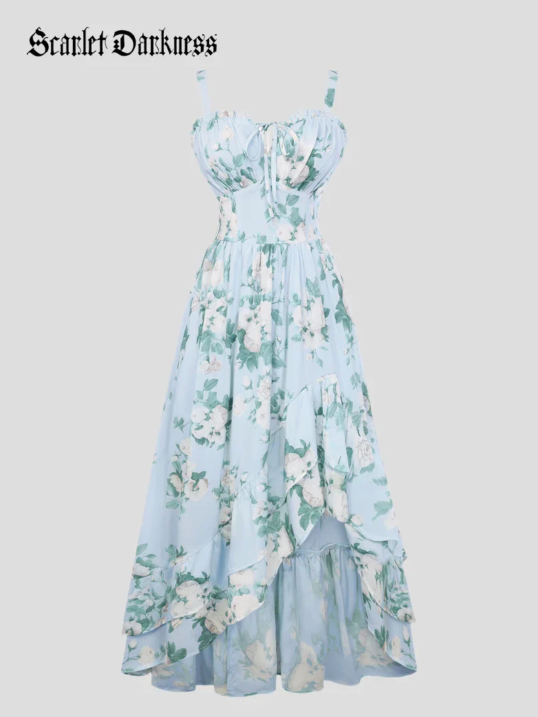 Spring Chiffon High-Low Slit Wedding Guest Dress - Image 26