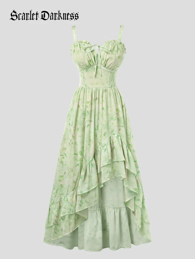Spring Chiffon High-Low Slit Wedding Guest Dress - Image 34