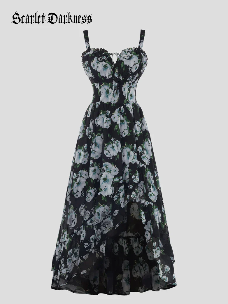 Spring Chiffon High-Low Slit Wedding Guest Dress - Image 5