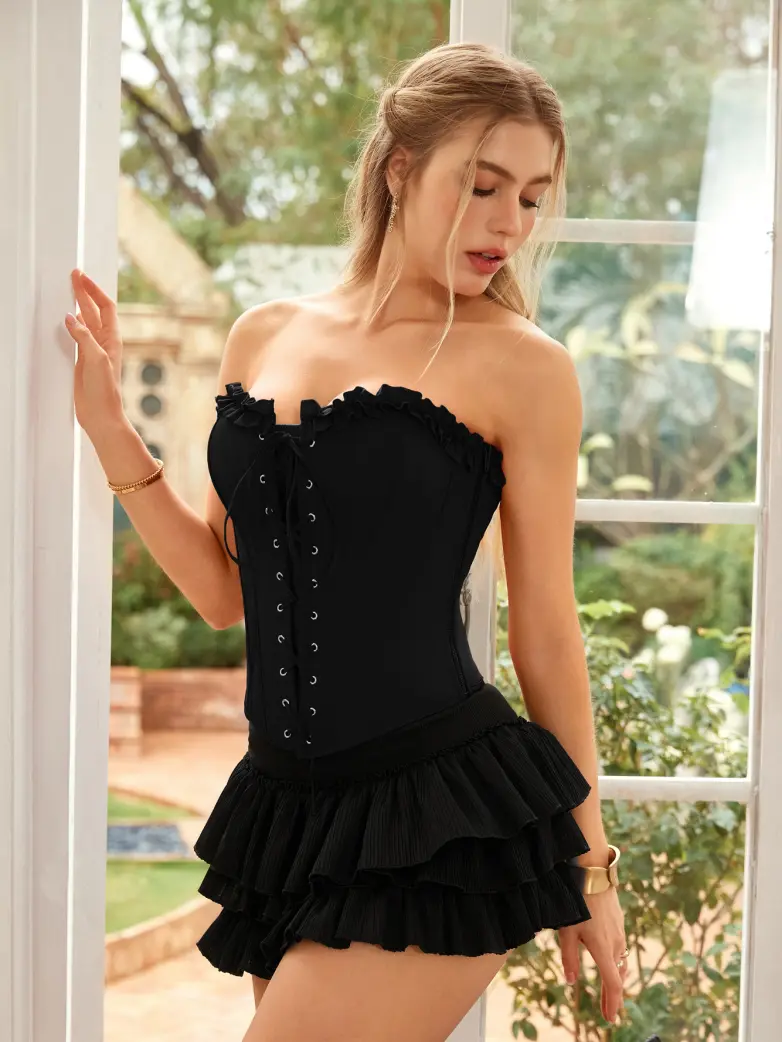 Victorian Bridgeton Lace-up Corset Top with 15 Bones - Image 22