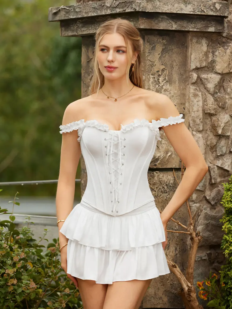 Victorian Bridgeton Lace-up Corset Top with 15 Bones - Image 26
