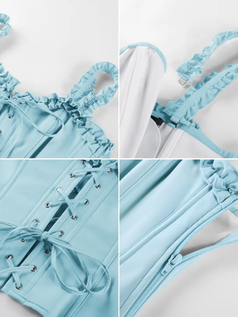 Victorian Bridgeton Lace-up Corset Top with 15 Bones - Image 7