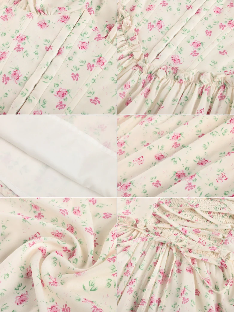 Victorian Floral Spring Corset Dress with Pockets - Image 14