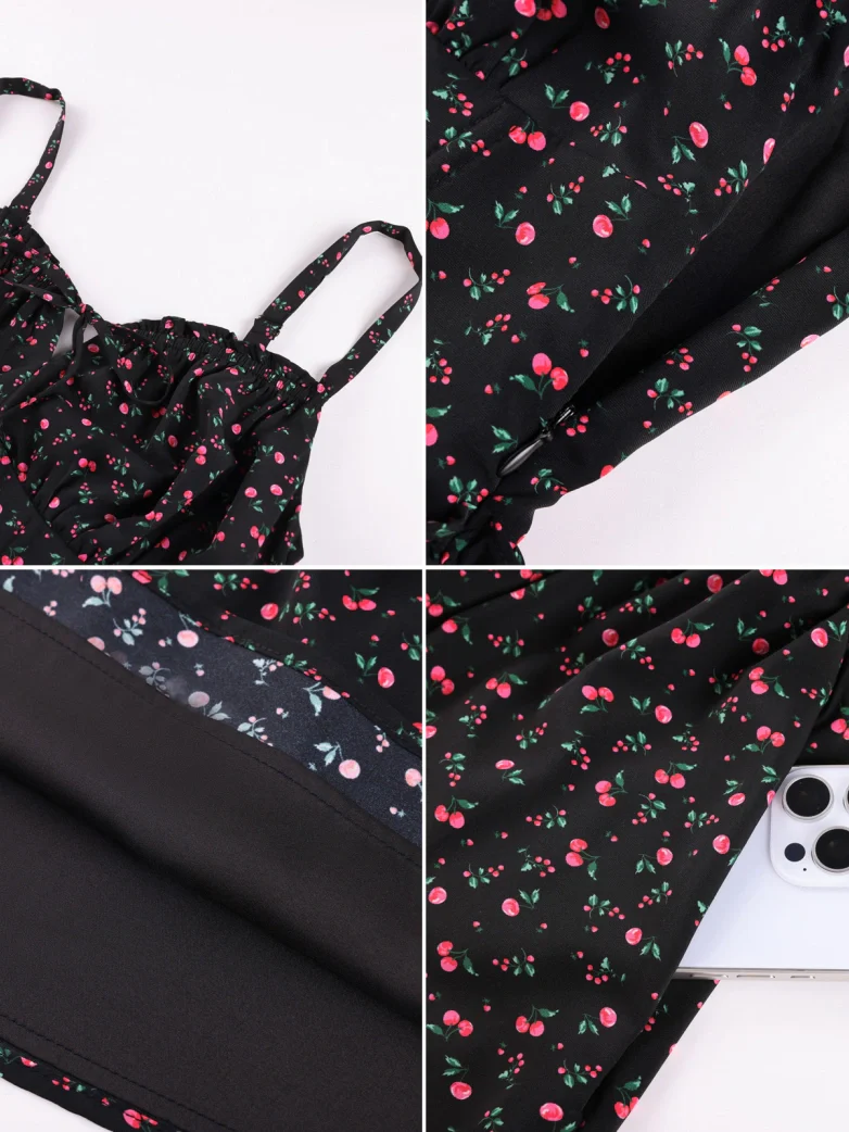 Victorian Floral Spring Corset Dress with Pockets - Image 2