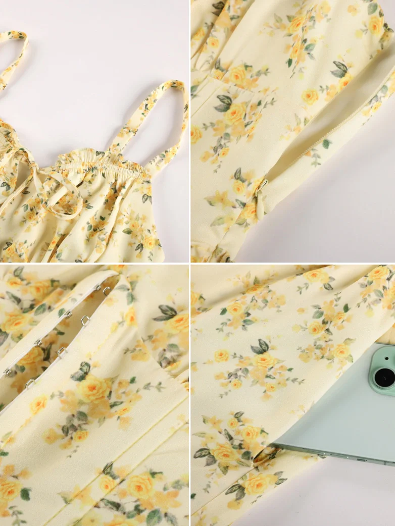 Victorian Floral Spring Corset Dress with Pockets - Image 20