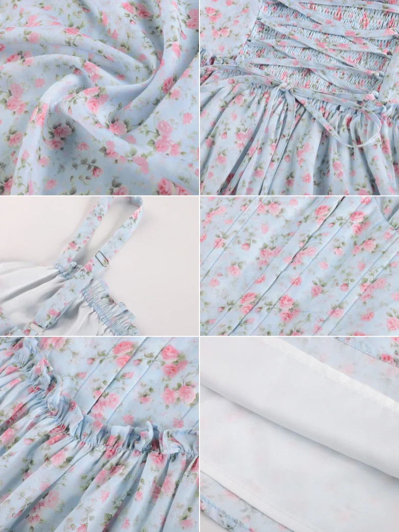 Victorian Floral Spring Corset Dress with Pockets - Image 28