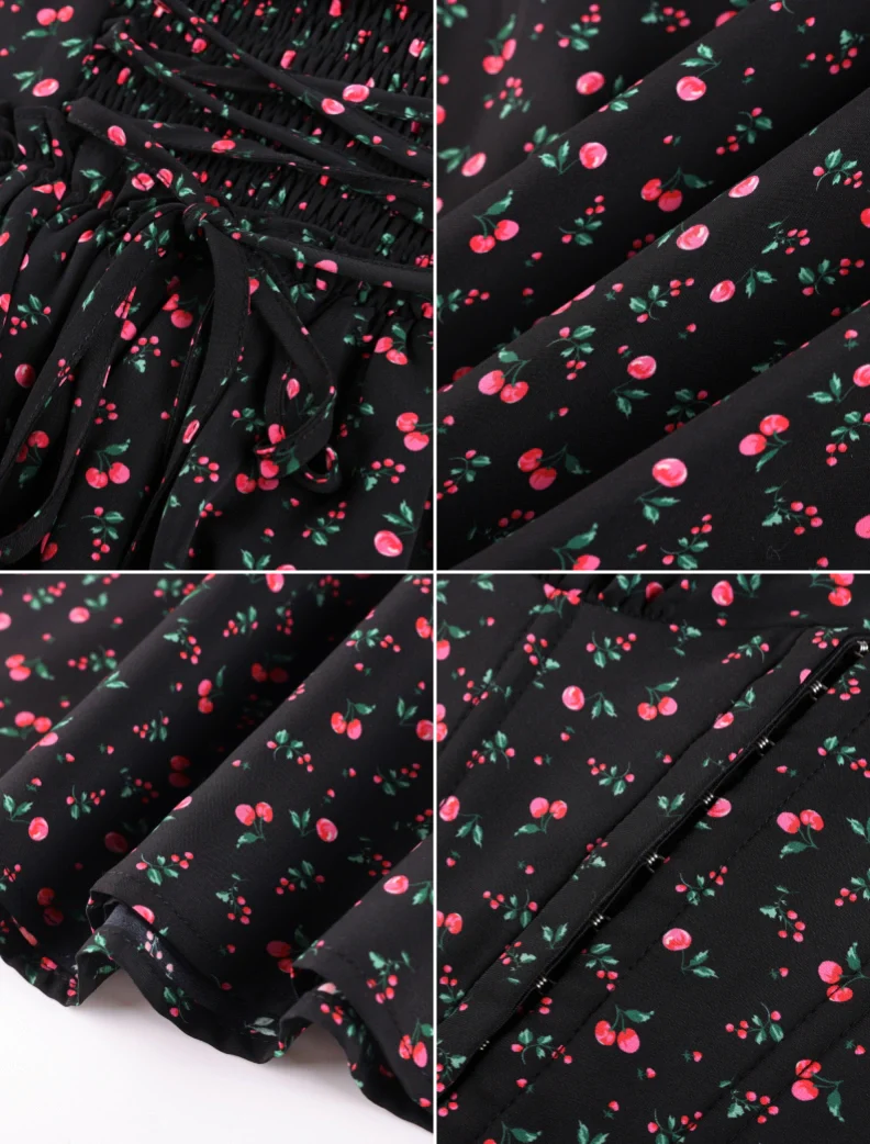 Victorian Floral Spring Corset Dress with Pockets - Image 3