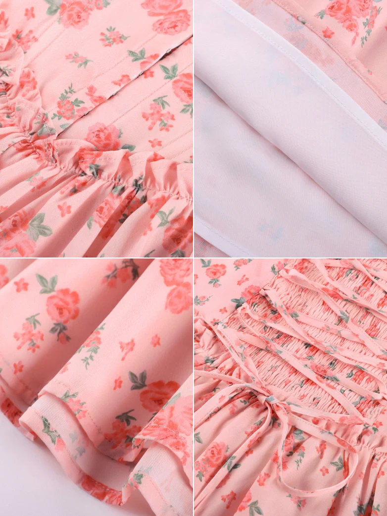 Victorian Floral Spring Corset Dress with Pockets - Image 41