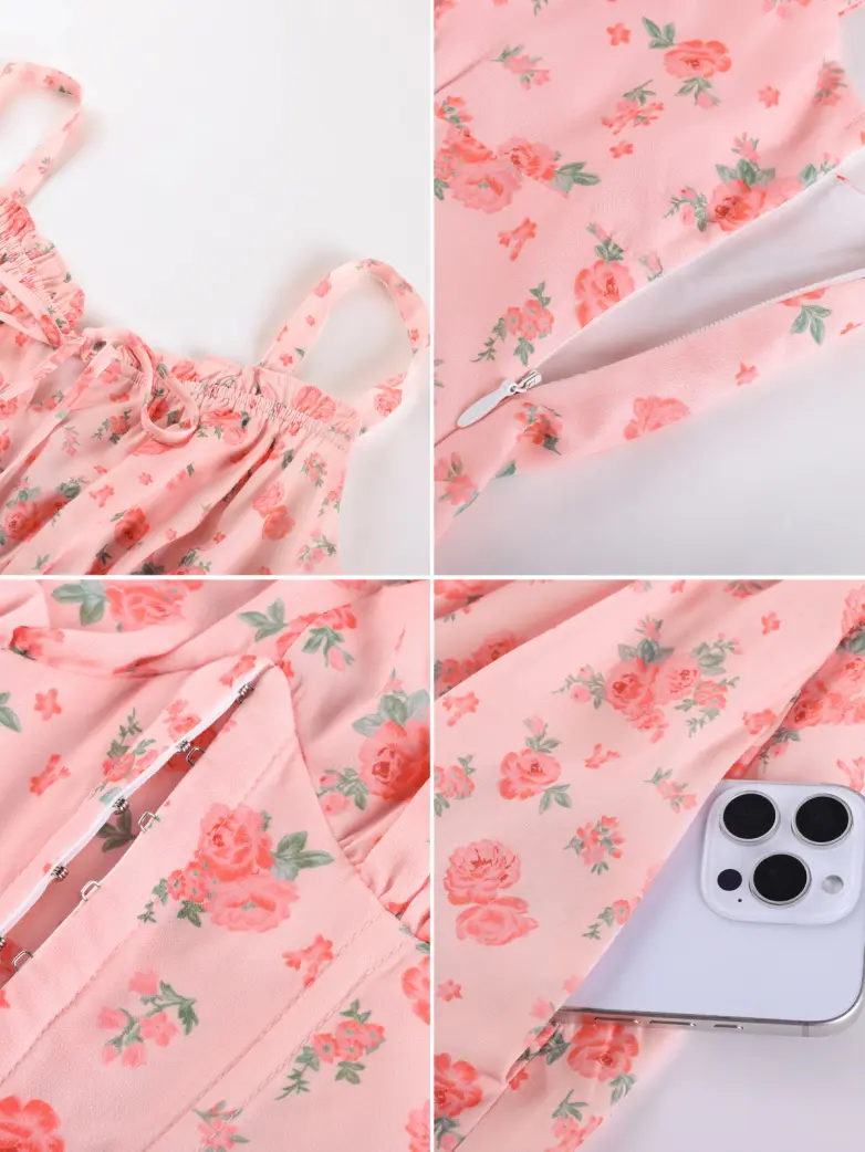 Victorian Floral Spring Corset Dress with Pockets - Image 42