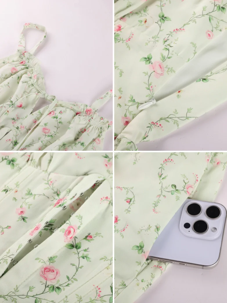 Victorian Floral Spring Corset Dress with Pockets - Image 53