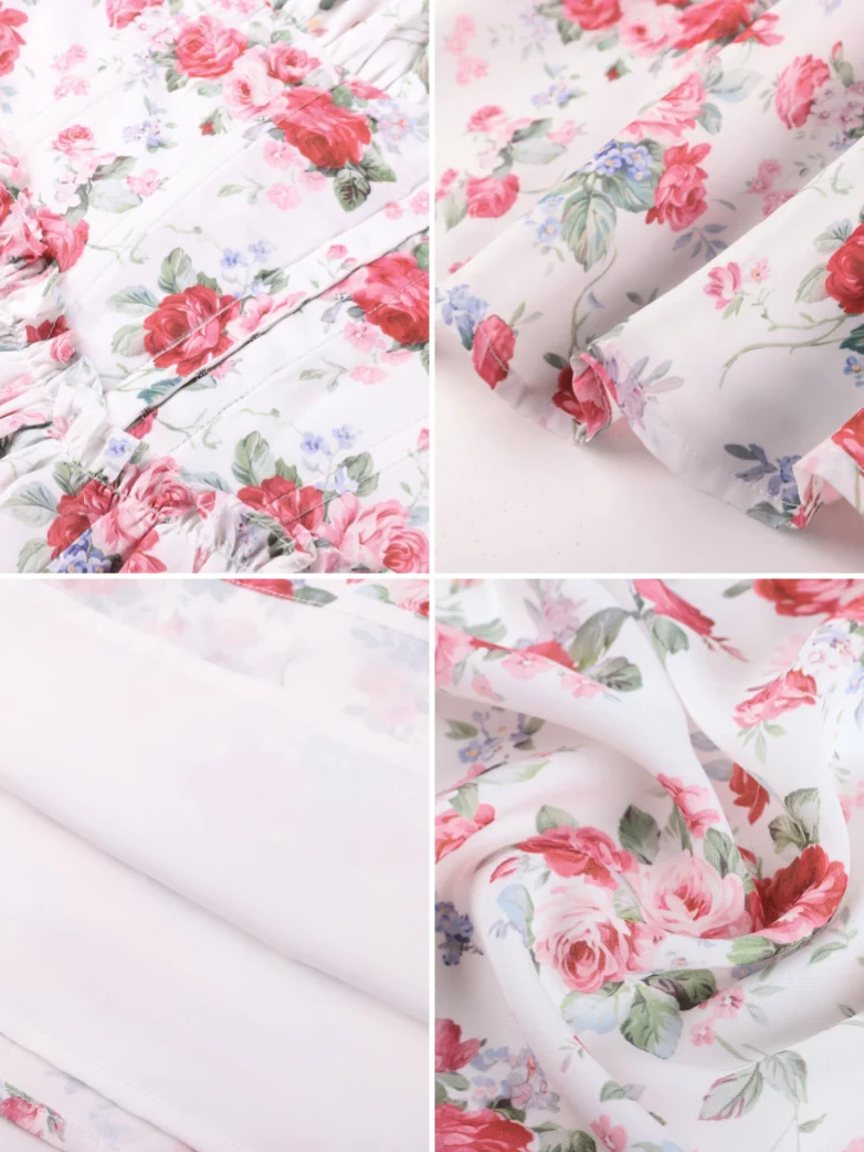 Victorian Floral Spring Corset Dress with Pockets - Image 55