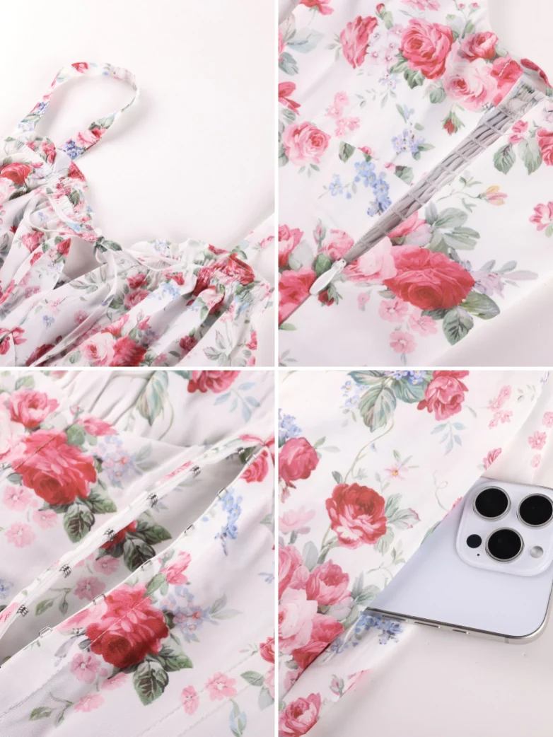 Victorian Floral Spring Corset Dress with Pockets - Image 56