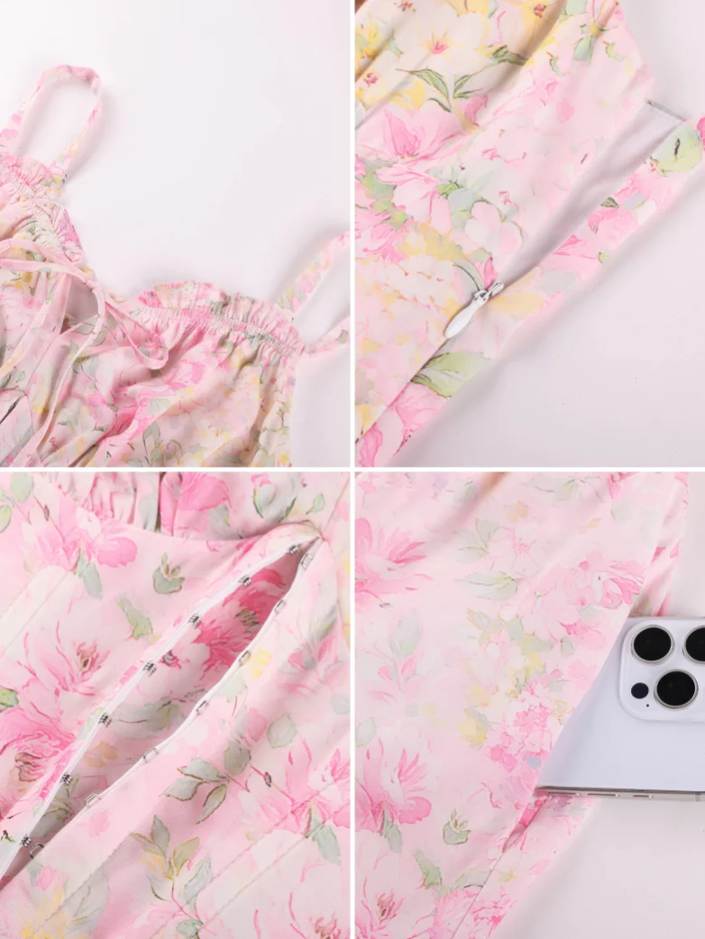Victorian Floral Spring Corset Dress with Pockets - Image 59