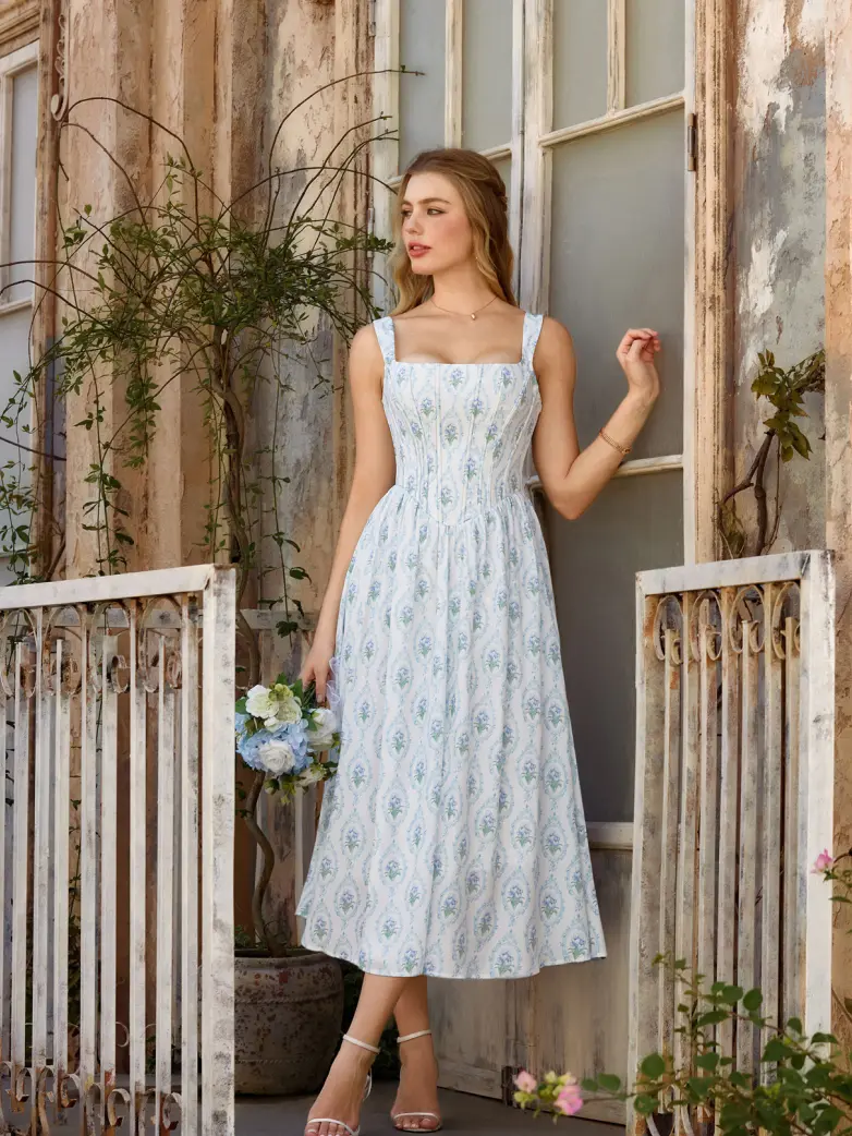 Women Victorian Corset Dress with Pockets for Spring - Image 8