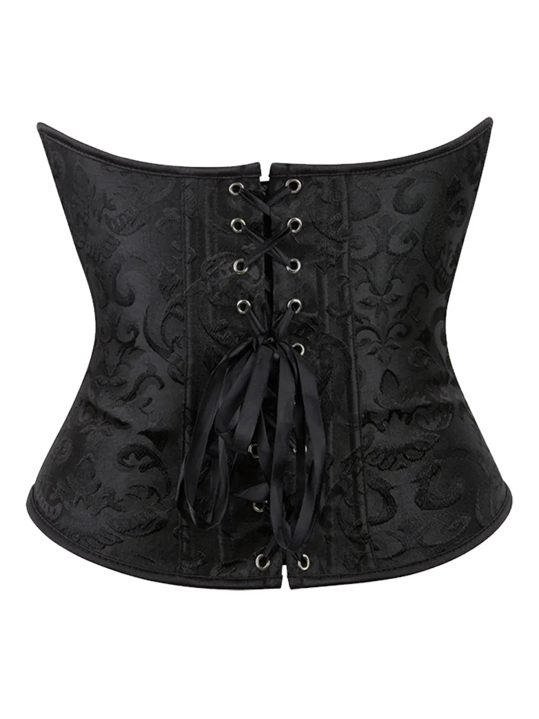 Victorian Gothic Corset Bodice with Jacquard and Zip - Image 4