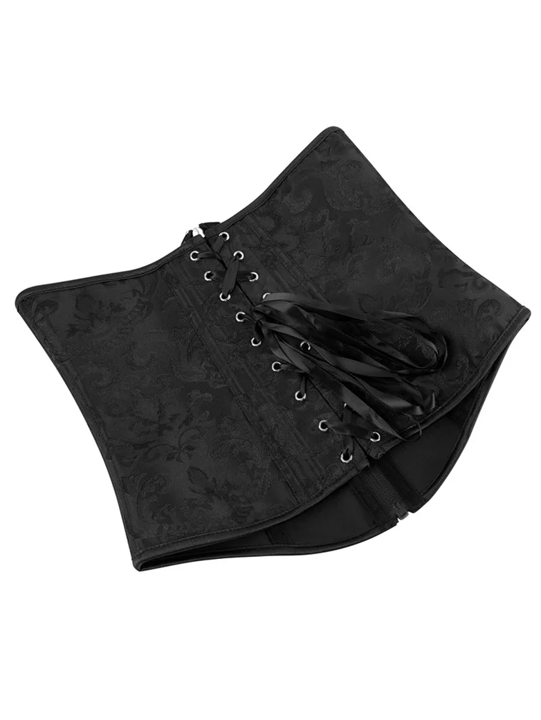 Victorian Gothic Corset Bodice with Jacquard and Zip - Image 6