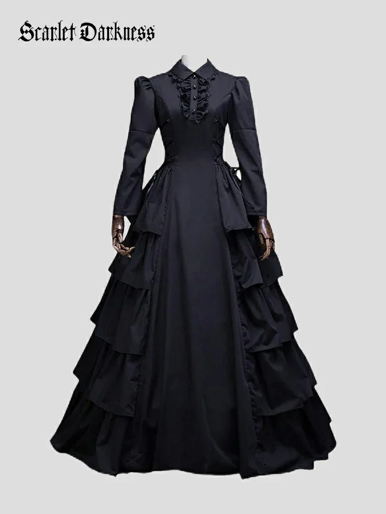 Victorian Gothic Multi-Layer Ball Gown
