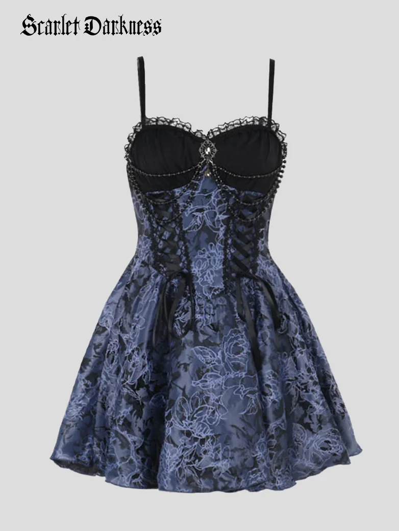 Victorian Gothic Sweetheart Neck Jacquard 2-piece Dress