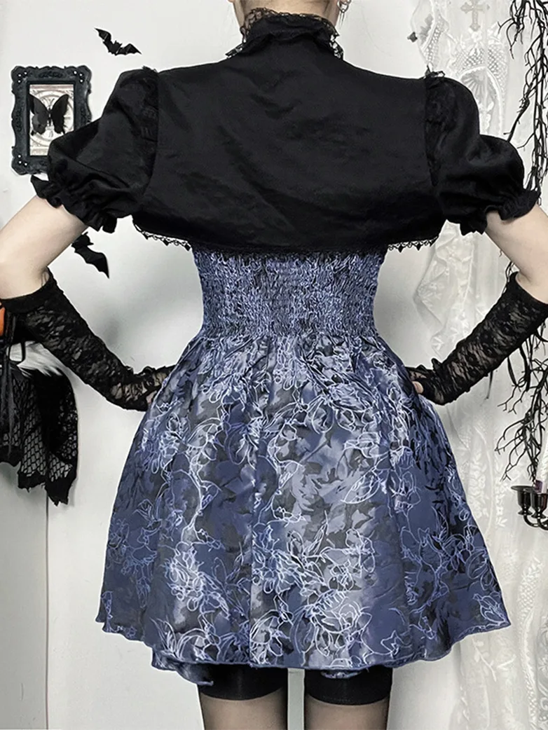 Victorian Gothic Sweetheart Neck Jacquard 2-piece Dress - Image 11