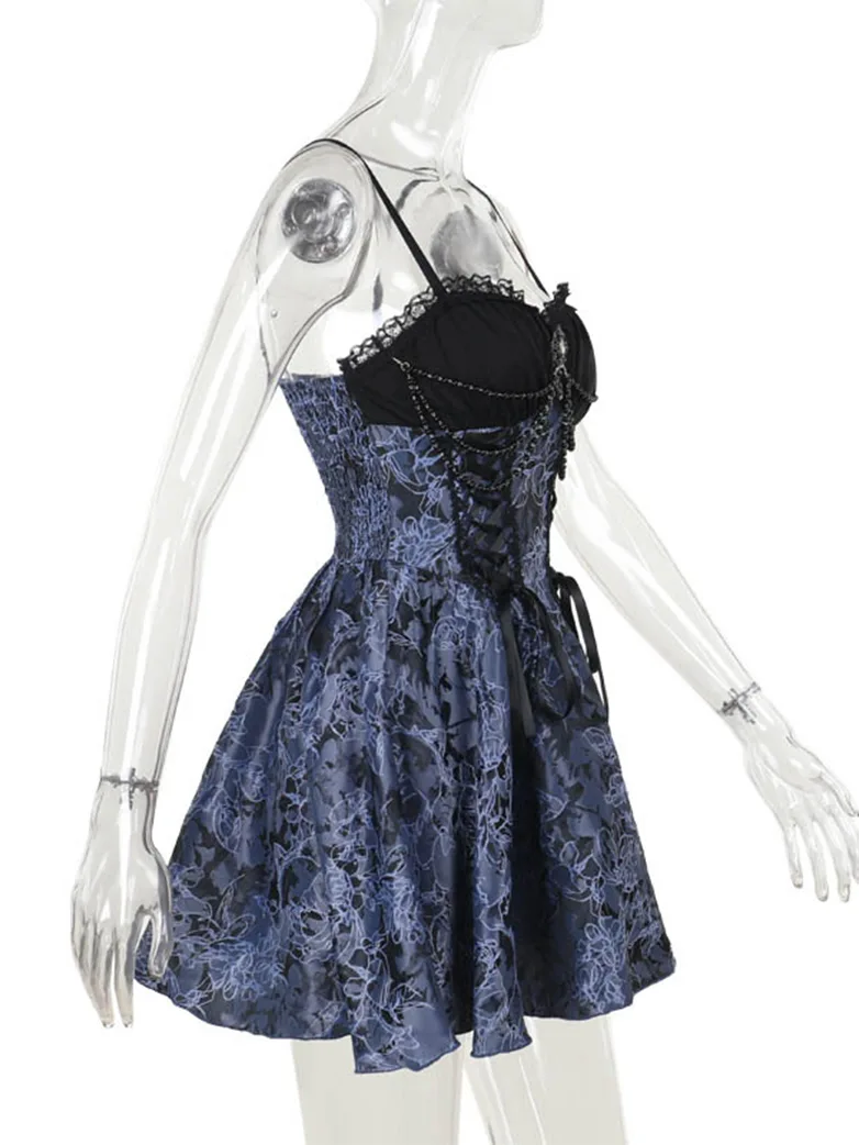 Victorian Gothic Sweetheart Neck Jacquard 2-piece Dress - Image 4