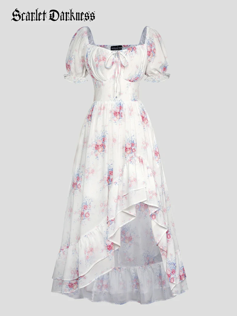 Spring Victorian Puff Sleeve Wedding Guest Dress - Image 22