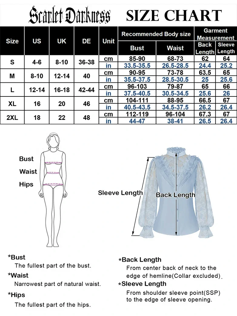 Victorian Lace Patchwork Stand Collar Shirt Tops - Image 7