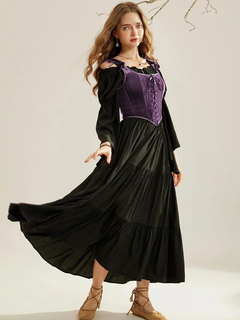 Victorian Velvet Corset Lace-up Front Vest with 12 Bones - Image 24