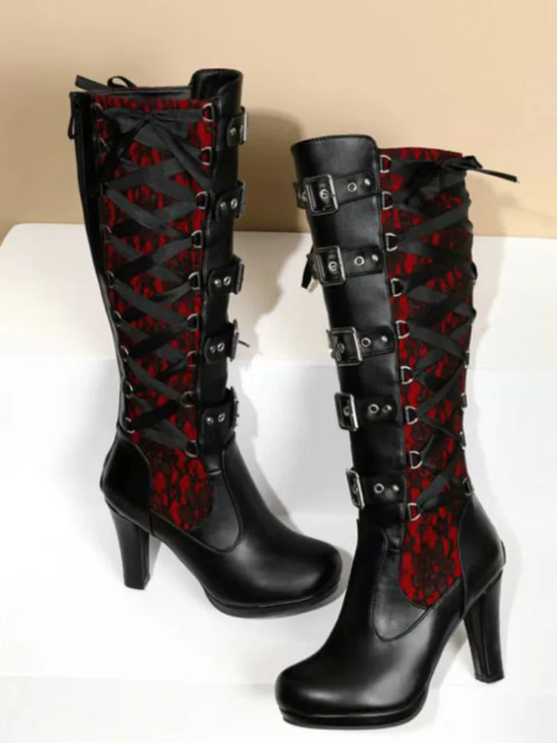 Victorian Gothic Rivet Boots - Image 2